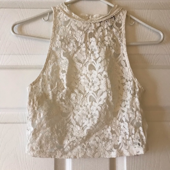 Topshop Tops - Lace crop top